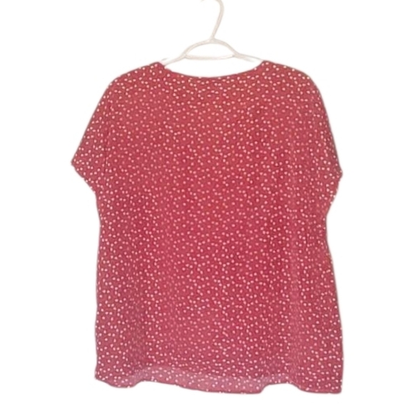 Shein Curve Red and White V-Neck Blouse Size 2X - Picture 2 of 2